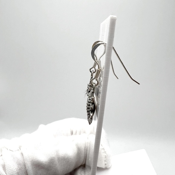 .925 Sterling Silver Sunflower Earrings - Picture 7 of 14